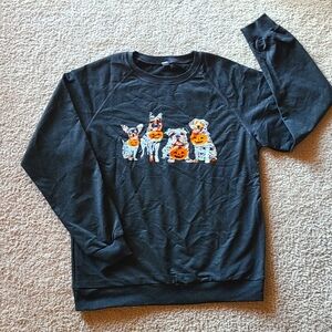 Halloween Dog Pumpkin Mummy's Dark Grey Long Sleeve